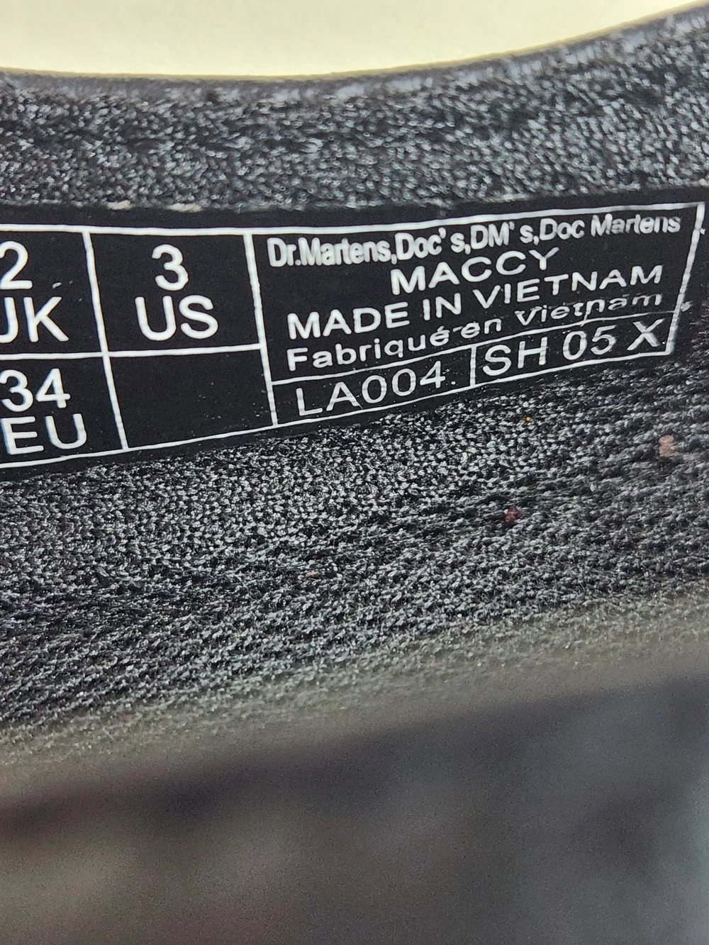 Dr. Martens Maccy Mary Jane Shoes Black Leather Girls / Youth Size US 3